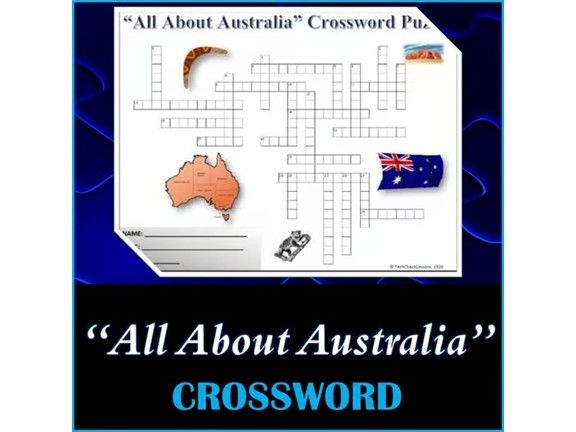 All About Australia - Crossword Puzzle Activity Worksheet
