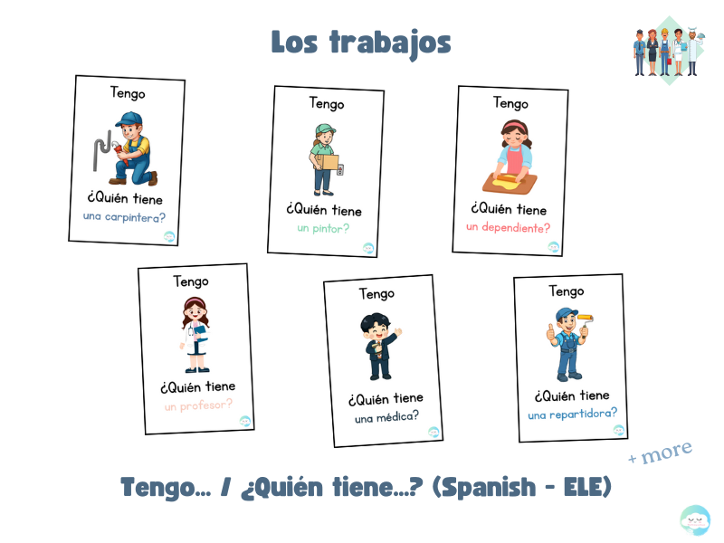Los trabajos - Tengo… / ¿Quién tiene…? (Spanish - ELE)