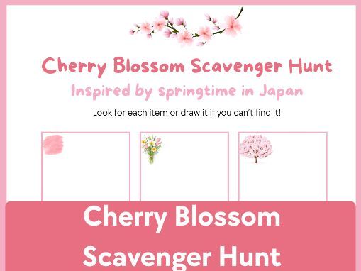 Cherry Blossom Scavenger Hunt – Free Hanami Activity for Kids