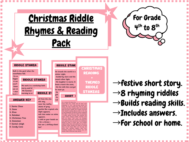 Christmas Riddle Rhymes – A Festive Guess-Who Poetry & Reading Pack