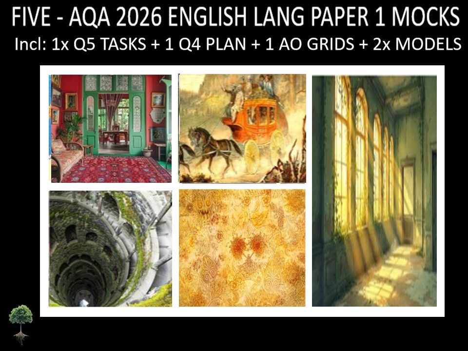 FIVE - AQA PAPER 1 | 2026 FULL MOCKS | Q5 TASKS | Q4 PLAN |AO GRIDS | MODELS