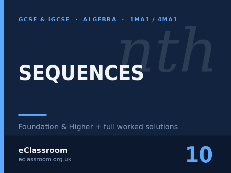 GCSE & iGCSE Sequences worksheet