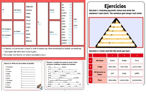 Introducing Myself (Spanish) exercise booklet