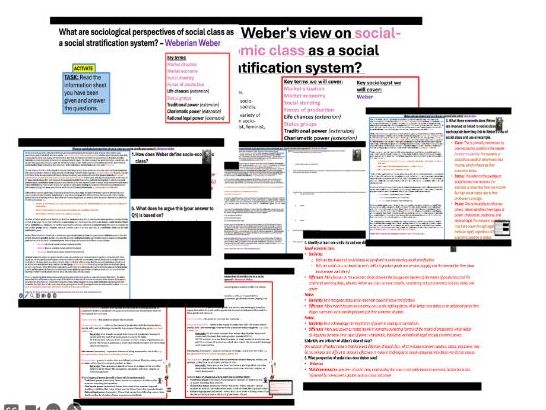 AQA GCSE Sociology: Social Stratification - Social class (Weber's view)