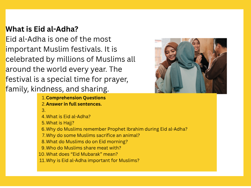 Eid al-Adha  ESOLEAL /E3/L1/| KS2