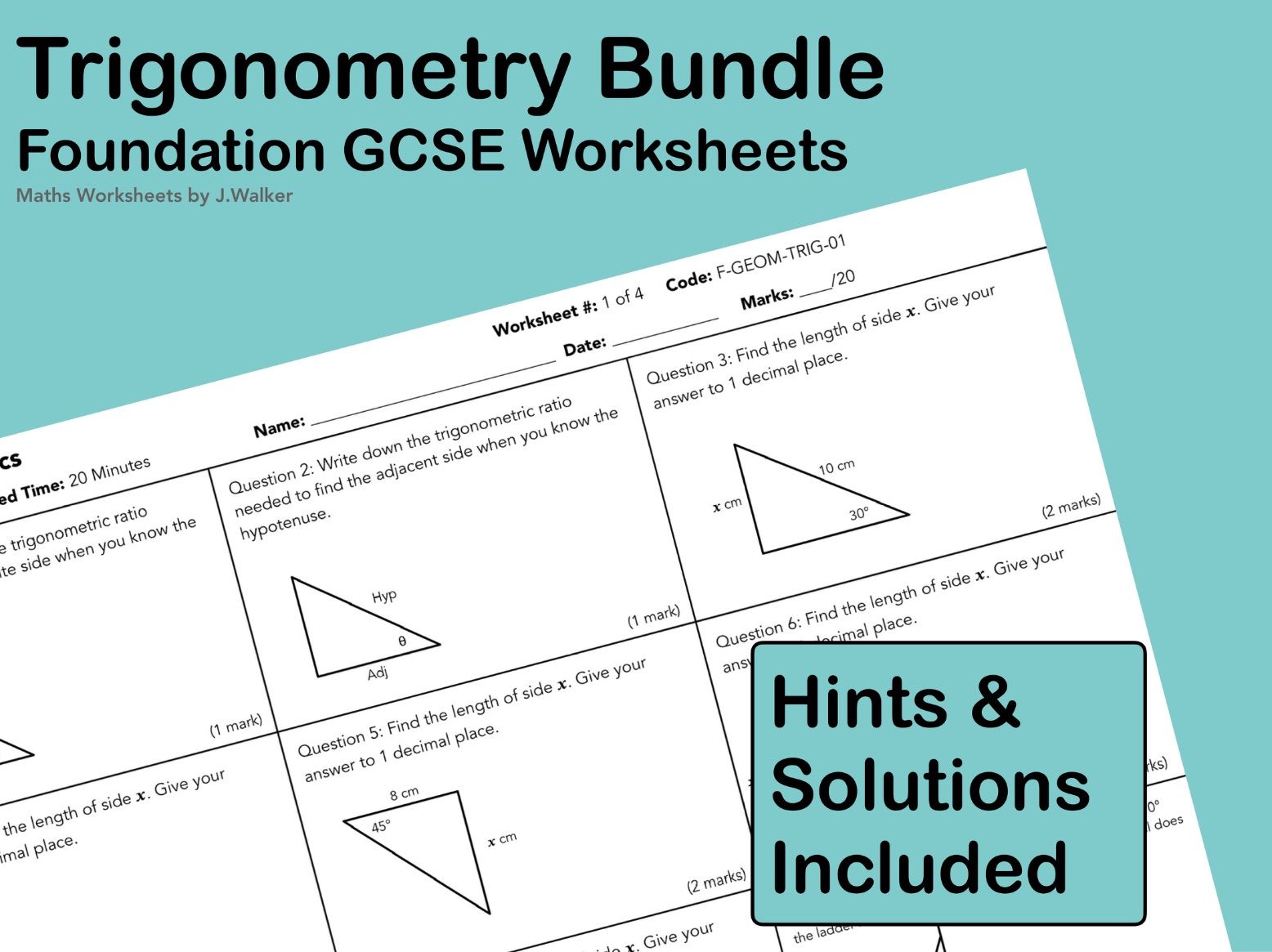 GCSE Maths: Trigonometry Bundle - Foundation Tier