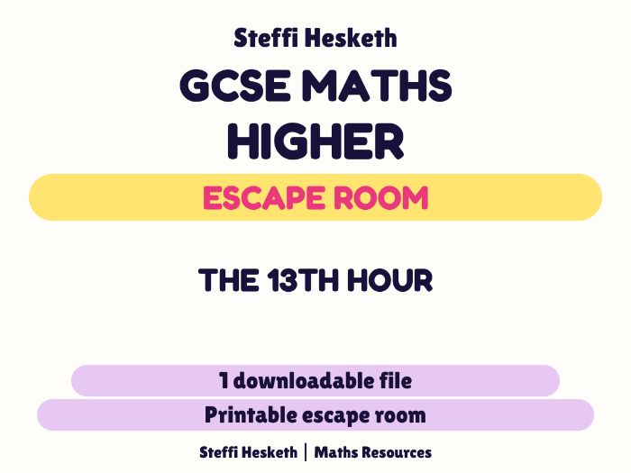 GCSE Higher Maths Halloween Escape Room – The 13th Hour | October Revision