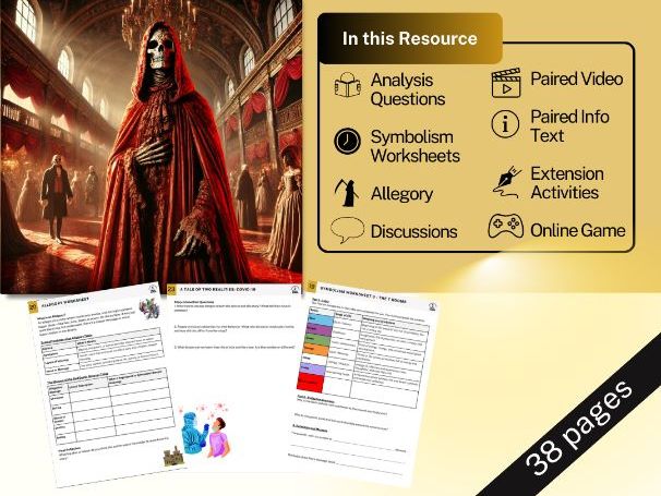The Masque of the Red Death - 1 Week Unit - Simplified/Abridged Text - Symbolism