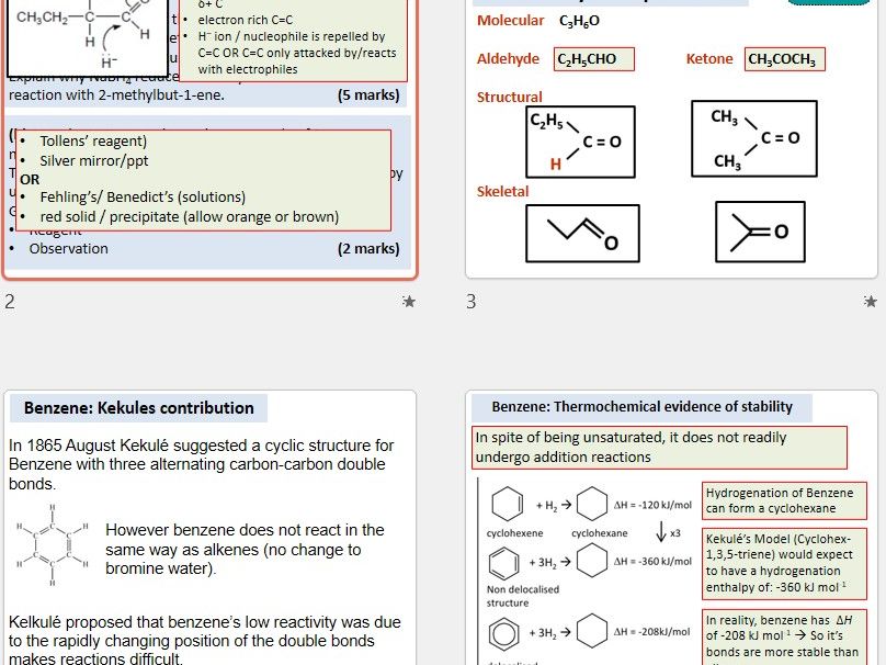 AQA A‑Level Organic Chemistry  - Benzene