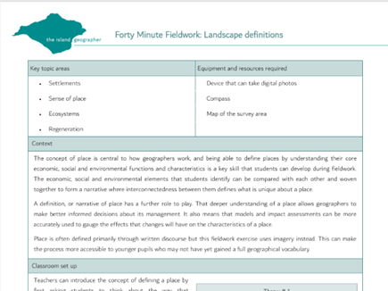 Forty minute fieldwork: Landscape definitions