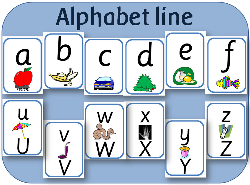 alphabet line frieze for display with lower and upper case letters teaching resources