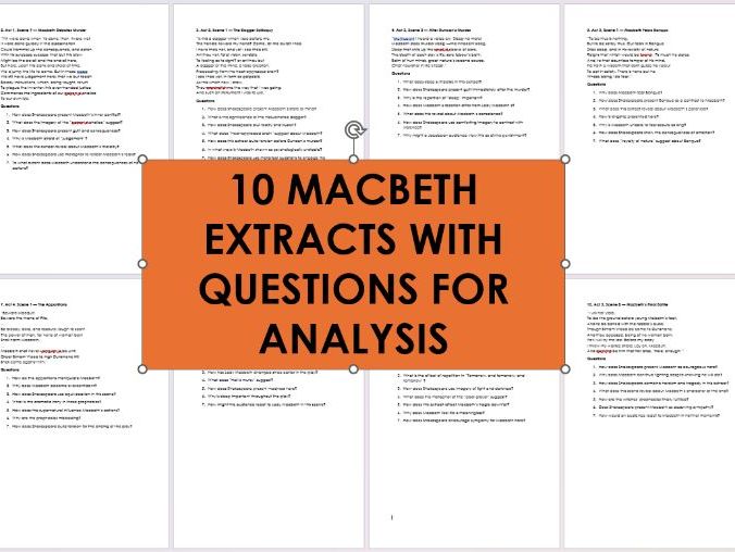 Macbeth Extracts with Analysis Questions