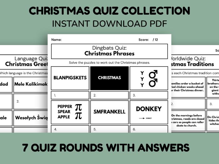 Christmas Quiz Bundle - 7 Quiz Rounds