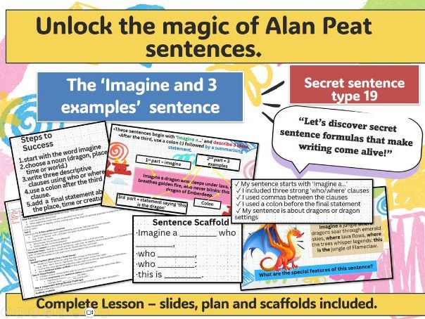 Alan Peat’s Imagine and 3 examples sentences - FULLY UPDATED for 2025