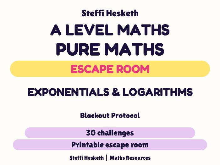 A Level Maths Exponentials & Logarithms Escape Room | Blackout Protocol | 30 Challenges