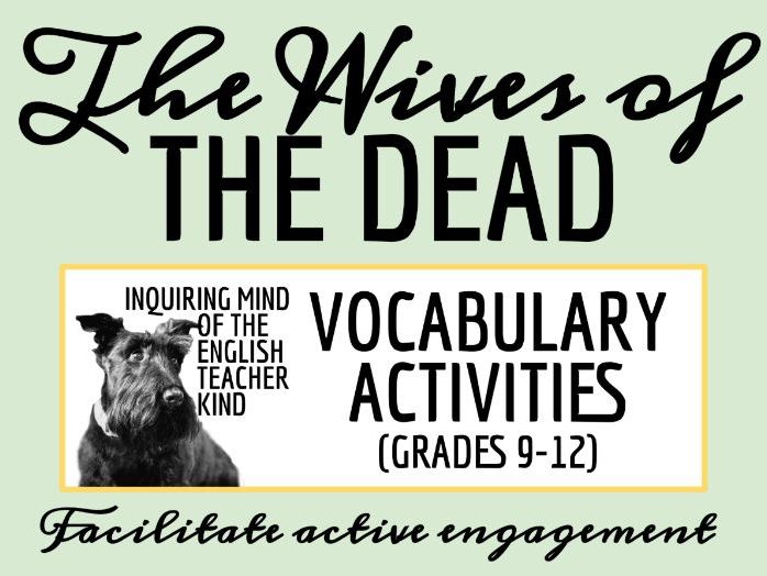 "The Wives of the Dead" by Nathaniel Hawthorne Vocabulary Games and Activities