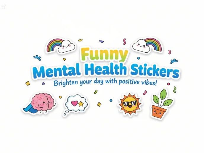 Funny Mental Health Stickers | Positive Affirmation Sticker Pack for Kids & Adults