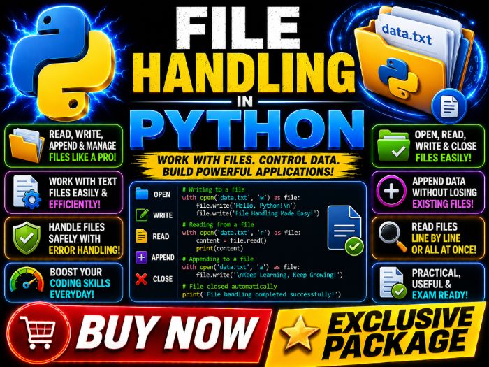 File Handling in Python | Cambridge IGCSE & A-Level 9618 CS | PPT + Worksheets + Activity + MCQ - CS