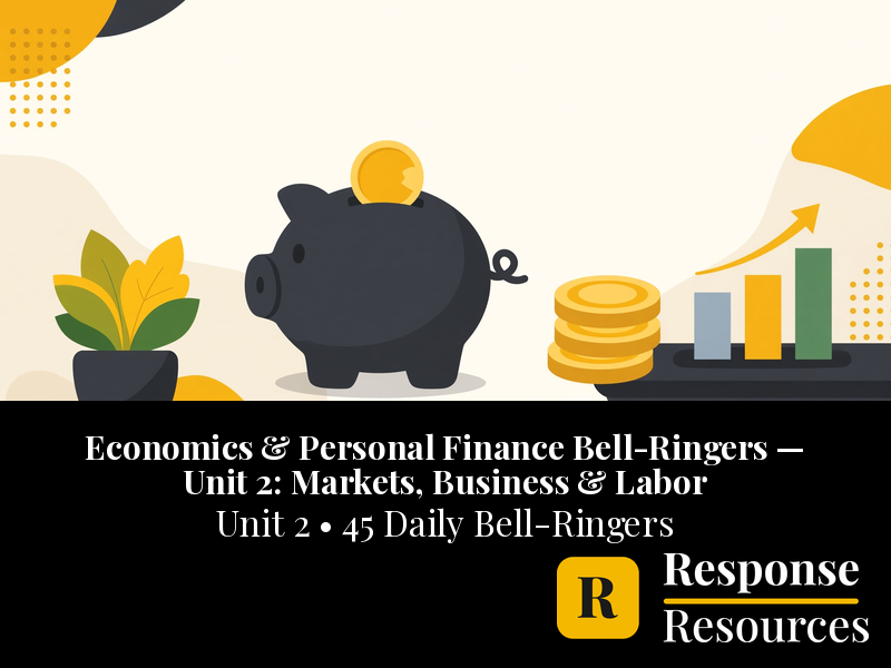 Economics & Personal Finance Bell Ringers Unit 2 - 45 Warm-Ups (Grades 9-12)