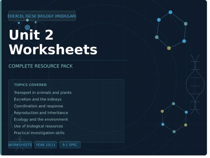 Edexcel GCSE Biology Module 2 Worksheets