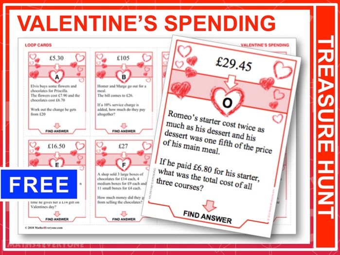 Valentine's Day Maths (Treasure Hunt)