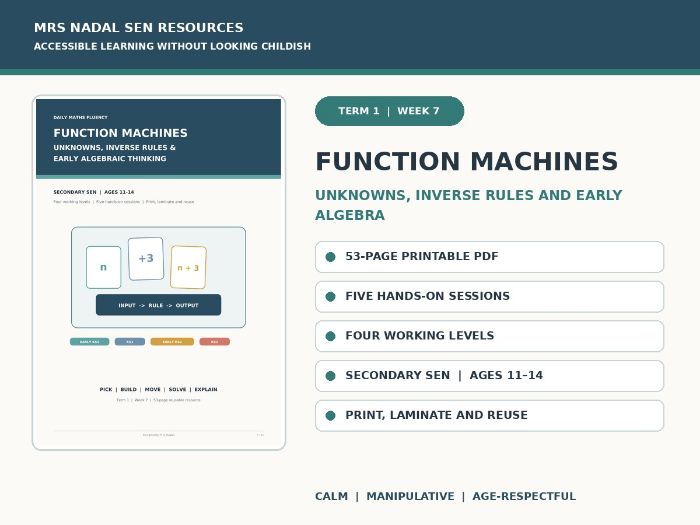 SEN Maths Fluency Week 7 | Function Machines