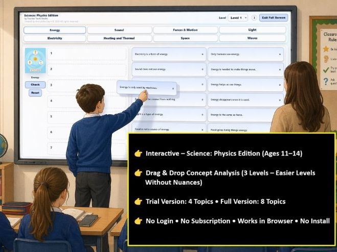Interactive KS3 Physics Analysis (FULL VERSION)