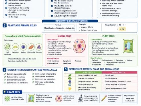 KS3 Cell Structure & Function Visual Notes