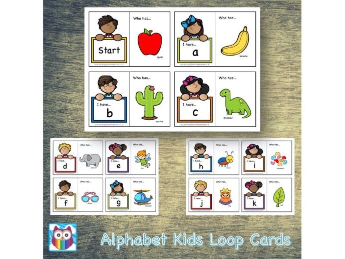 Alphabet Kids Loop Cards