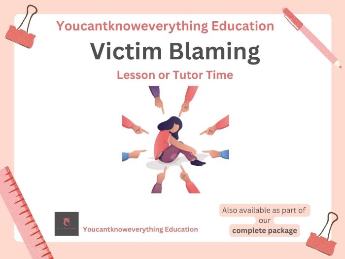 Victim Blaming PSHE Lesson