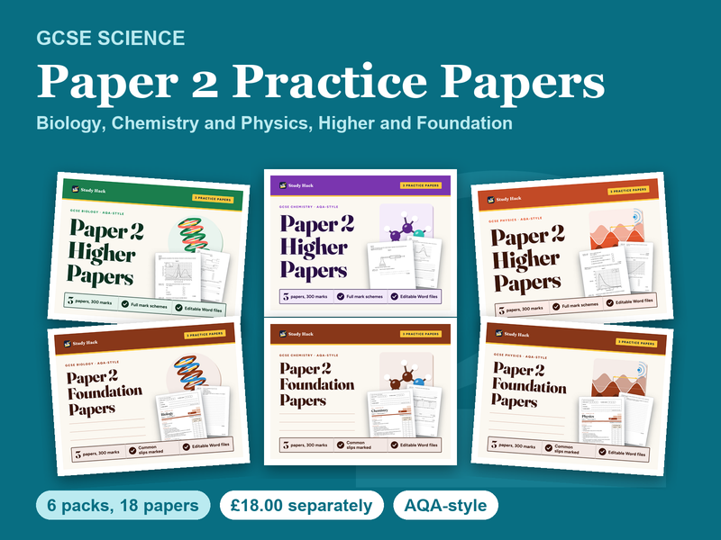 GCSE Science Paper 2 Practice Papers: Higher and Foundation, 18 Papers (AQA-style)
