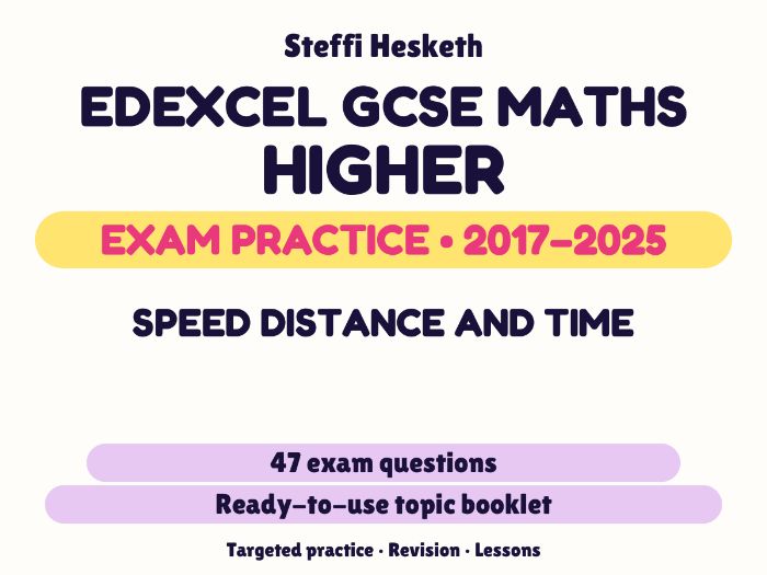 Edexcel GCSE Maths Higher: Speed distance and time Exam Questions | 2017-2025