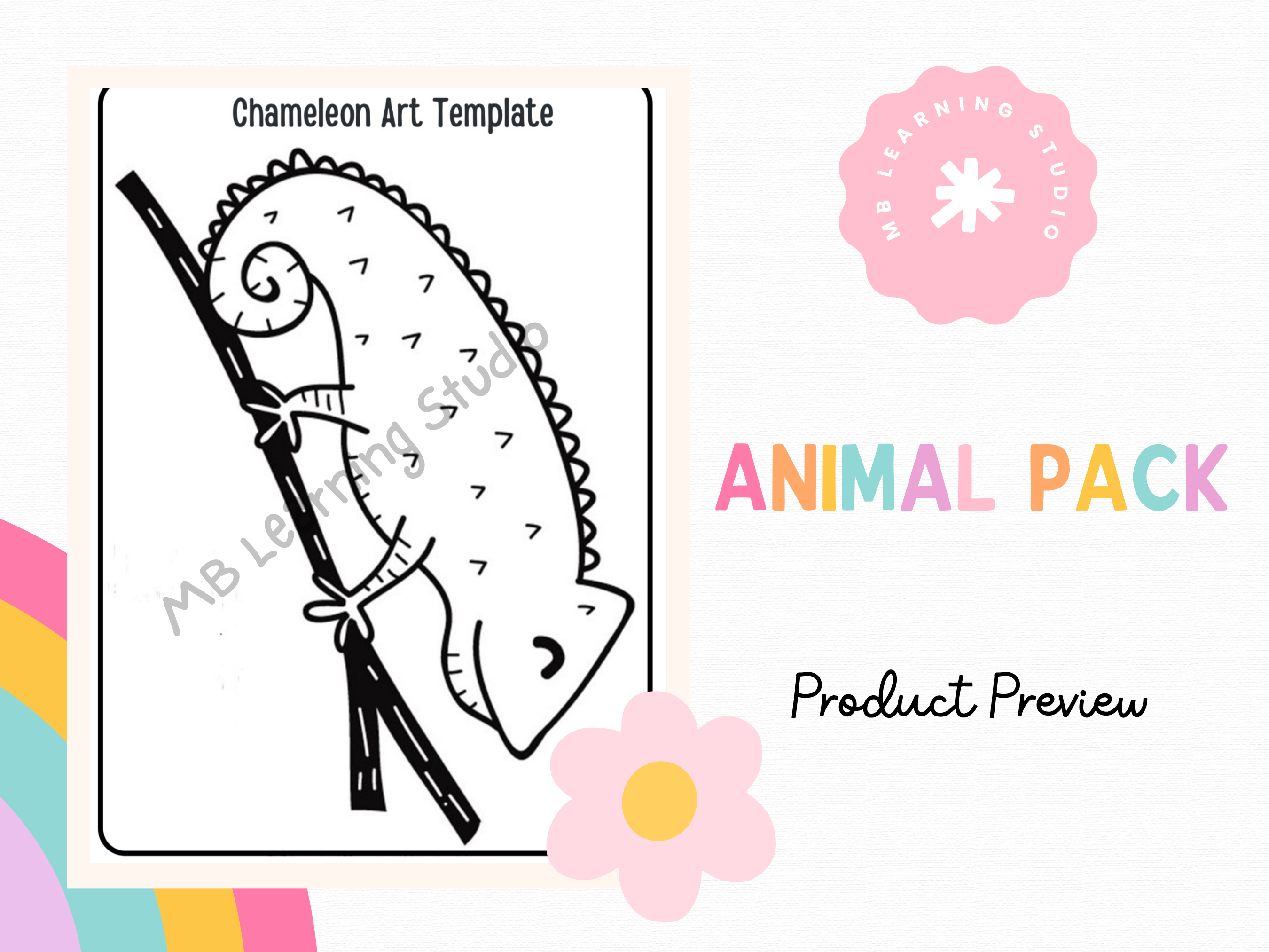 Blank Chameleon Template - Animal theme | Teaching Resources