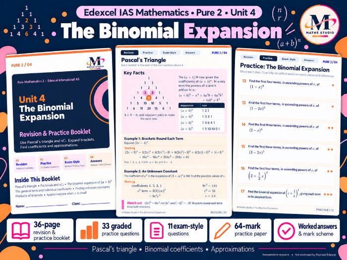 Unit 4: Binomial Expansion - Edexcel IAL Pure Maths 2 | Revision Booklet