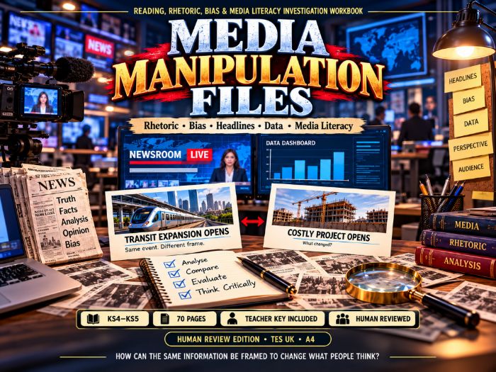 Media Manipulation Files | KS4–KS5 Media Literacy & Critical Reading | 70 Pages