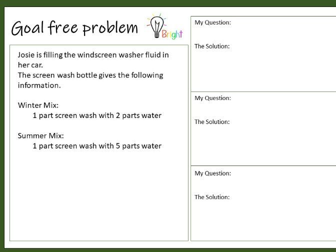 Ratio - Goal free problem