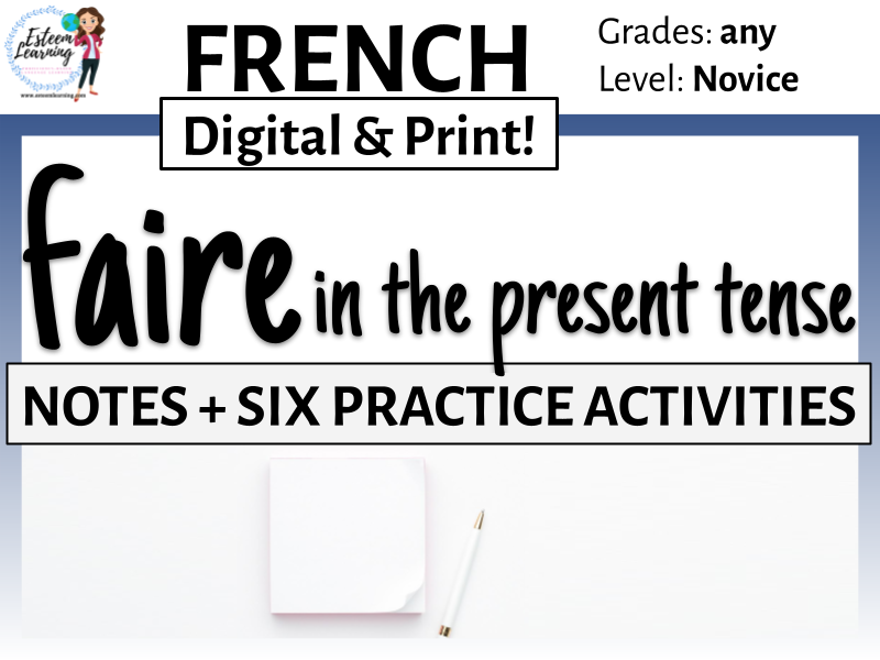 Verb FAIRE Conjugation Notes And Practice Teaching Resources