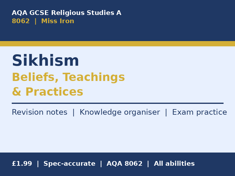 AQA GCSE Religious Studies A (8062) Sikhism Revision Pack