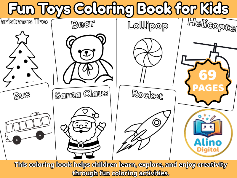 Fun Toys Coloring Book for Kids