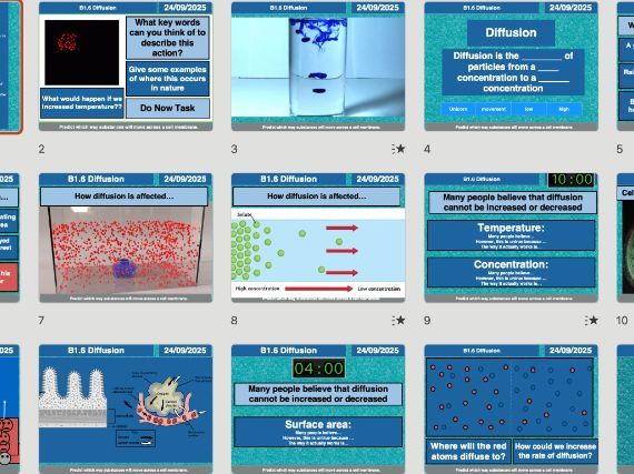 AQA GCSE Biology B1.6 – Diffusion | Full Lesson, Worksheets & Answers (Editable)