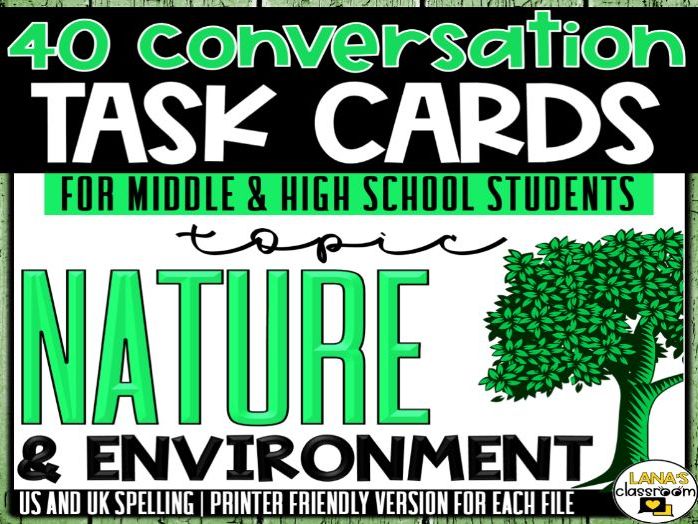 Conversation Starter Cards | Nature | Social Skills for Middle&High