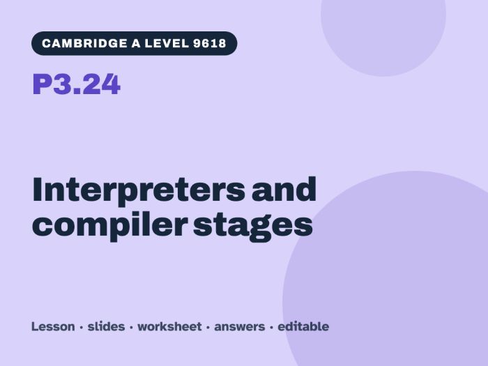 Cambridge A Level Computer Science 9618 – P3.24 Interpreters and compiler stages
