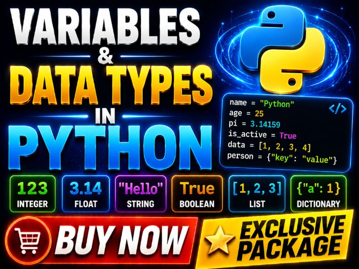 Variables & Data Types in Python | Cambridge IGCSE & AS / A-Level 9618 CS | Complete Lesson Pack-CS
