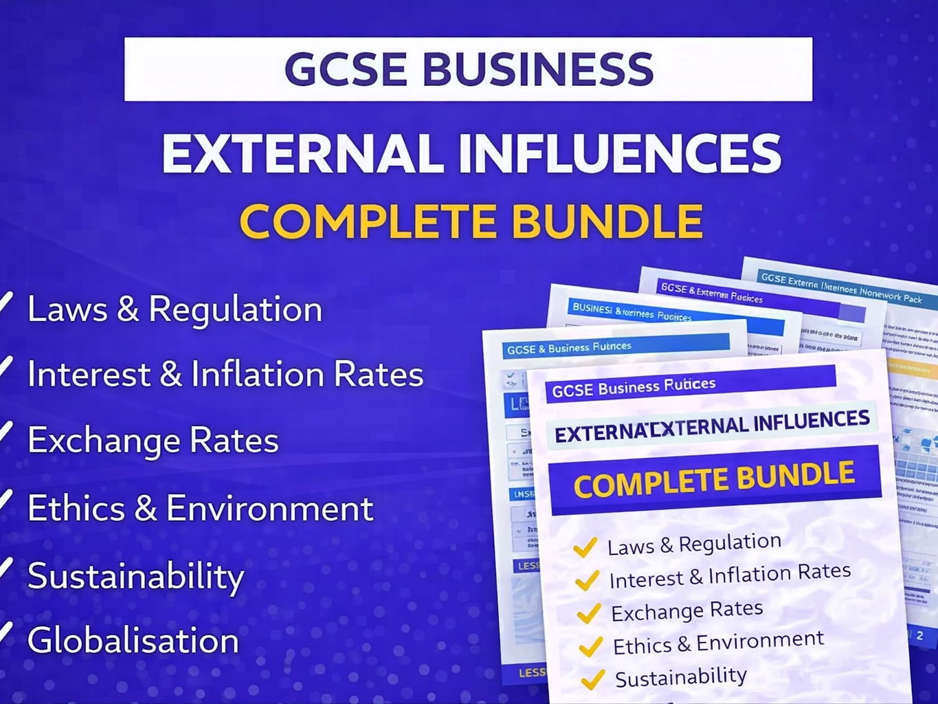 GCSE Business External Influences Complete Bundle