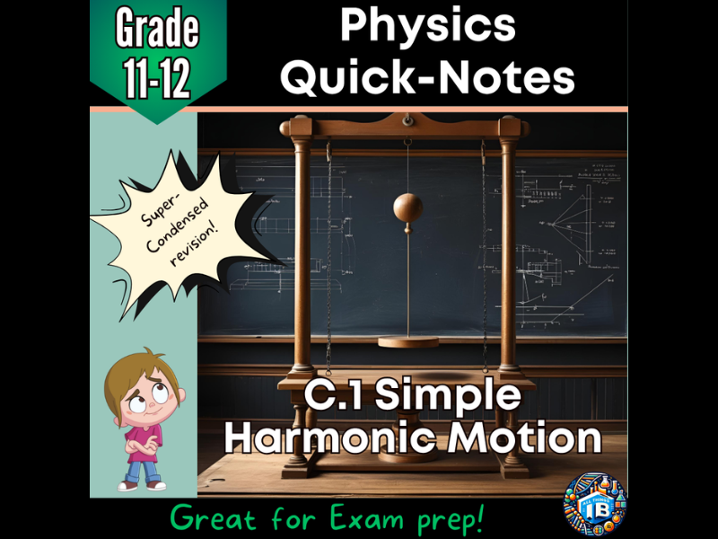 IB DP Physics: C.1 Simple Harmonic Motion – Condensed Topic Revision Notes (2026)