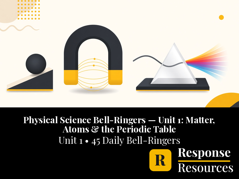 Physical Science Bell Ringers Unit 1 - 45 Daily Warm-Ups (Grades 6-8)