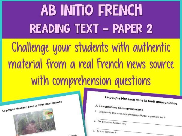 IB French Ab Initio Reading | Exam Practice | Test Prep | Partage de la Planete