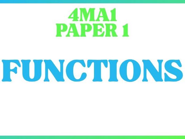 Functions | IGCSE Linear A | Higher | 4MA1 | Maths