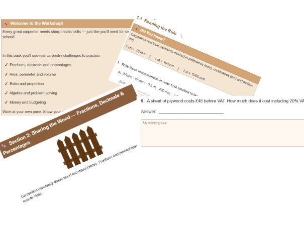 Maths Revision Booklet - Carpentry KS2 & KS3