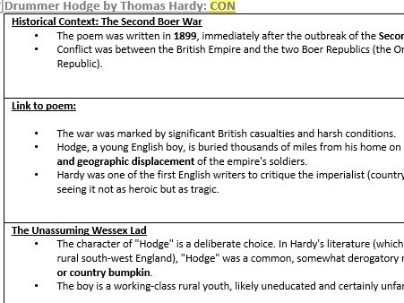 WJEC 2027 New Poetry Anthology Historical Context collection for ALL poems BUNDLE